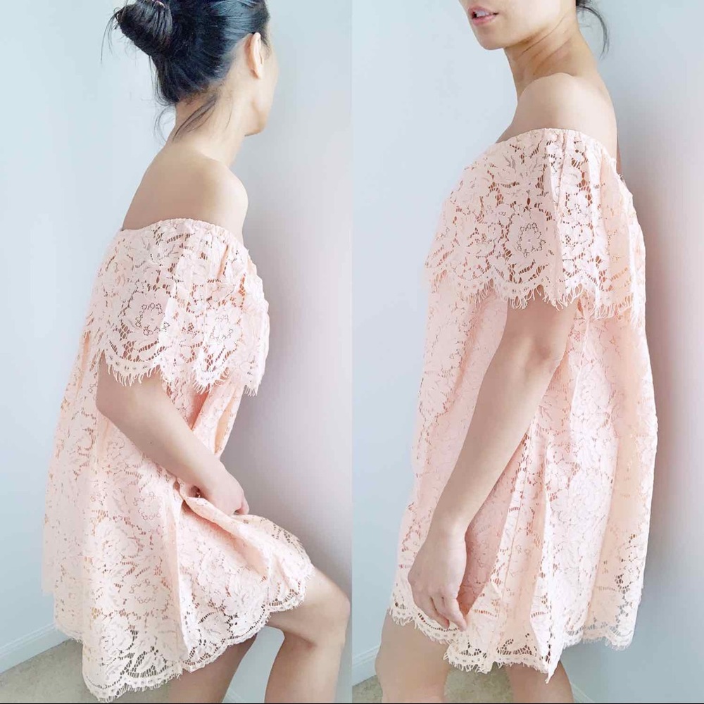 LACE EYELASH OFF SHOULDER DRESS - Picture 3 of 8